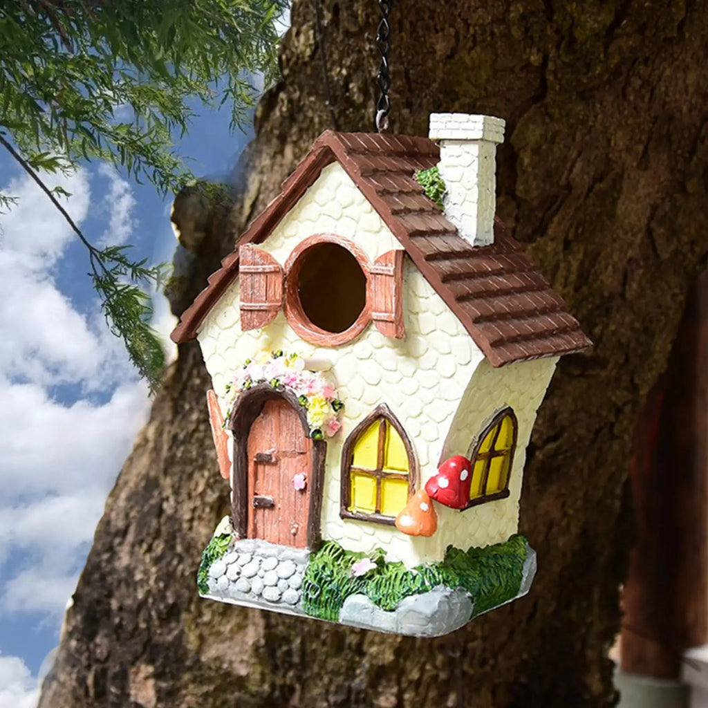 Bird House Windproof Resin Nesting Decoration Chain Waterproof