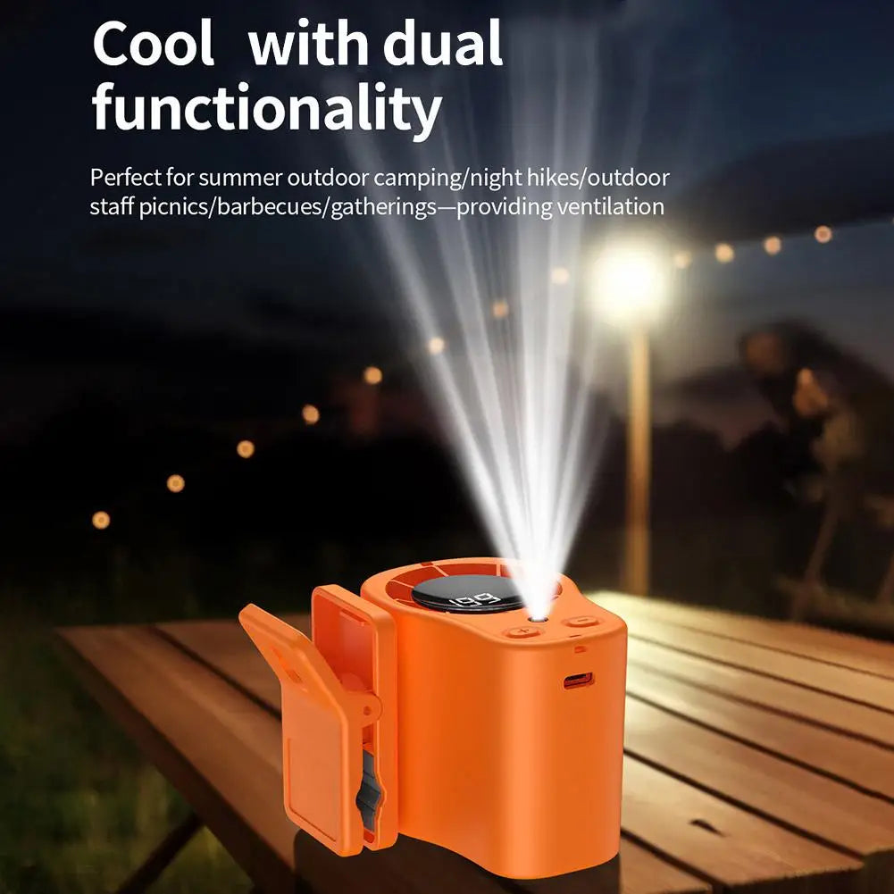 Portable USB Clip-On Fan | LED Display, 360° Rotation, Rechargeable Portable Clip-On Fan Zpaxo