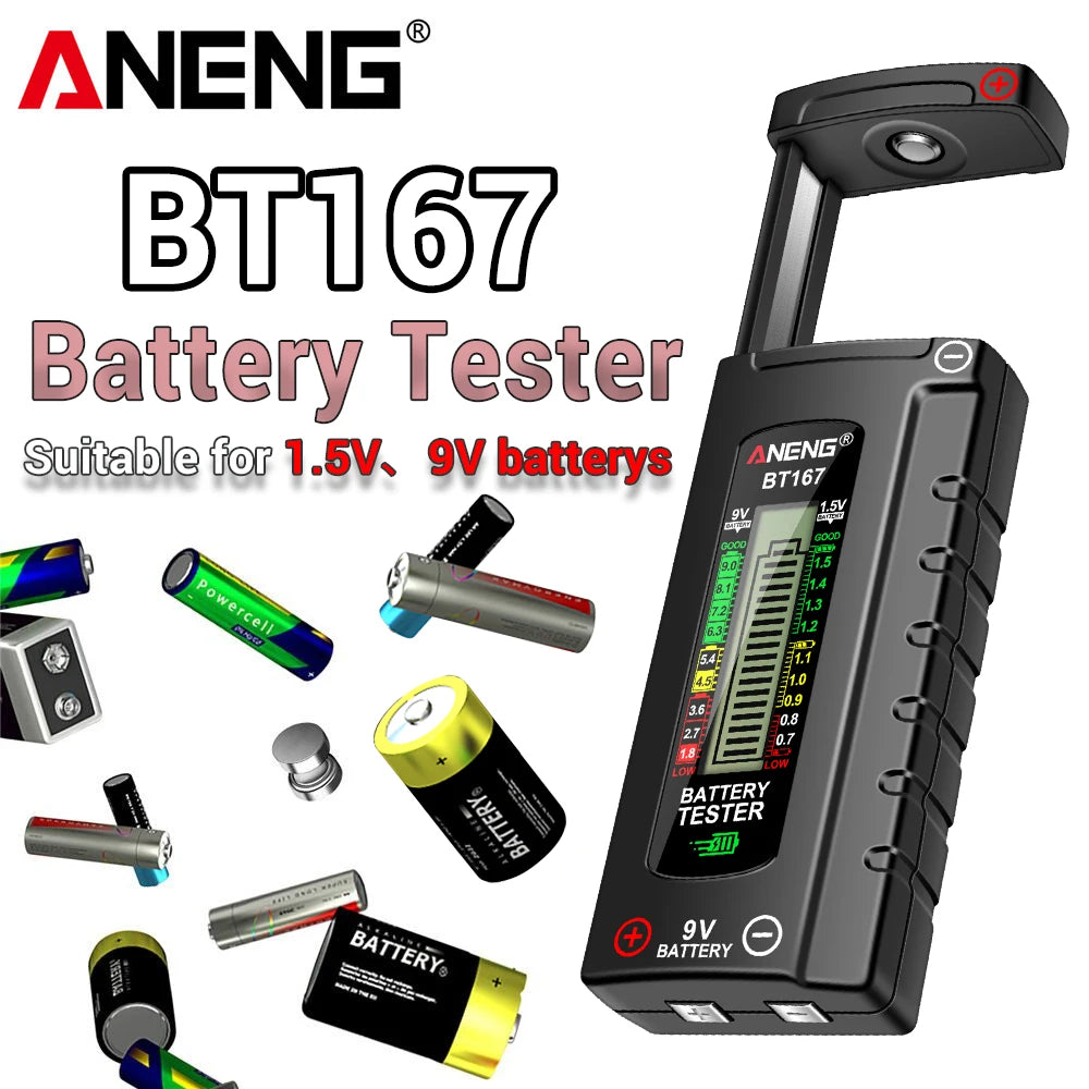 ANENG BT167 Battery Universal Button Cell Tester Volt Test Checker