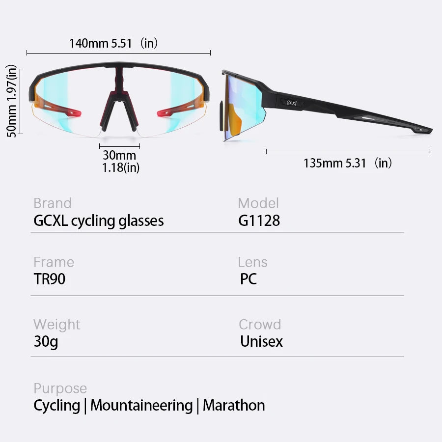 New Photochromic Bicycle Glasses Cycling Sports Sunglasses Men Women Mountain Bike Road Eyewear Riding Outdoor Hiking Goggles Zpaxo