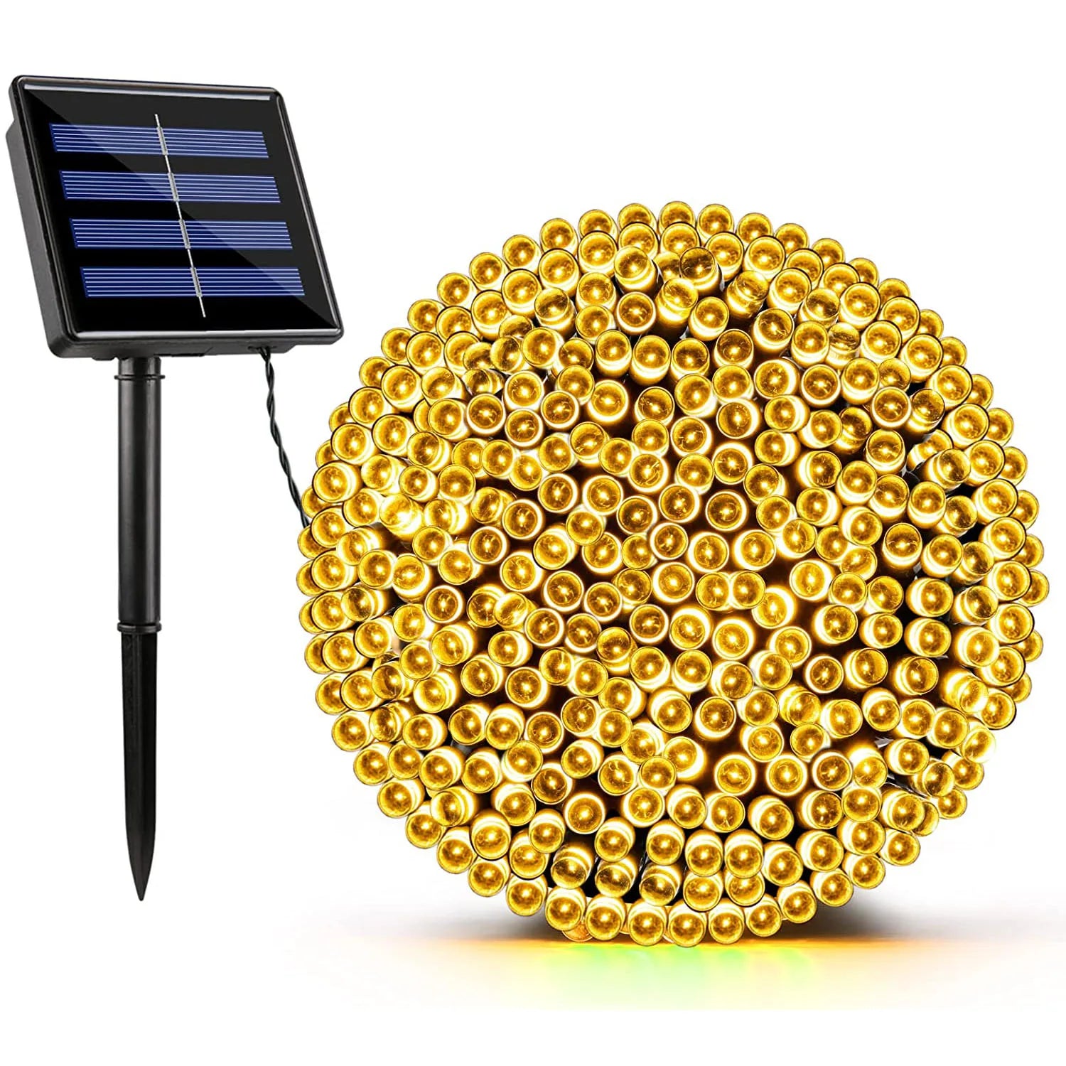 Solar Fairy Lights String Outdoor Waterproof RGB Upgraded Solar Panel Lamp Garland Christmas Home Decoration 2024 Party Garden Zpaxo Warm White 12M-100LEDS