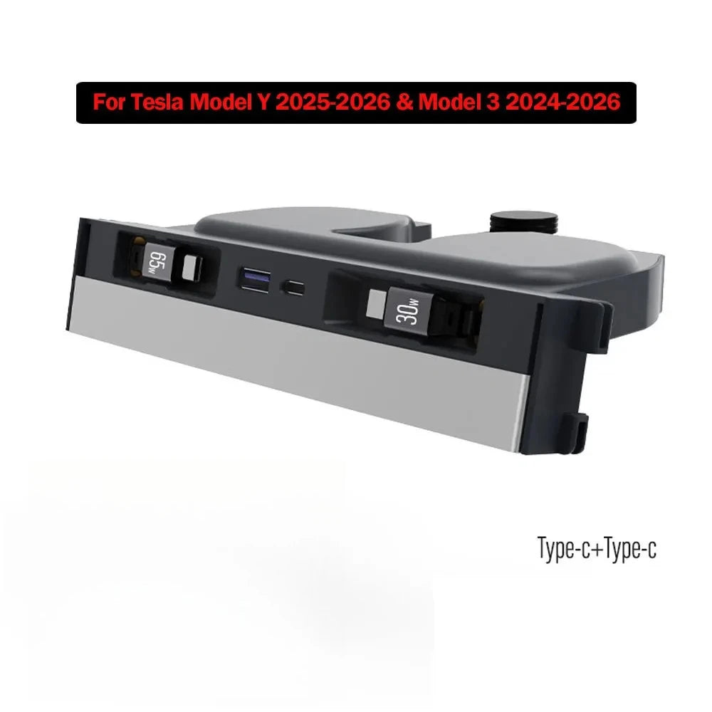 Tesla Model Y & Model 3 Retractable USB Hub – 65W Fast Charge