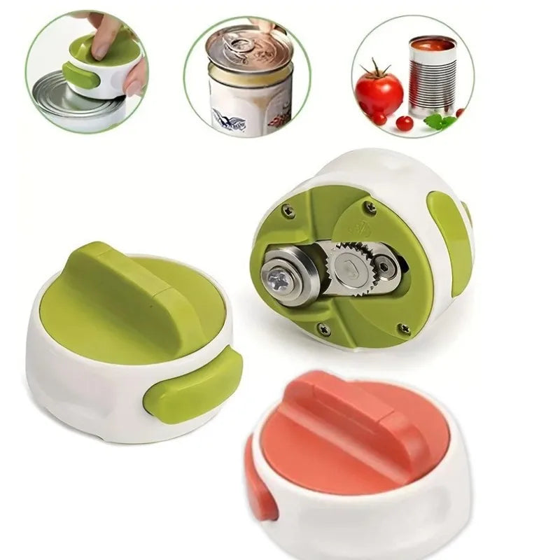 Hot Manual Rotating Can Opener Beer Can-Do Compact Mini Can Opener Kitchen Gadgets Tool Easy Twist Release Safety Open Jar Zpaxo