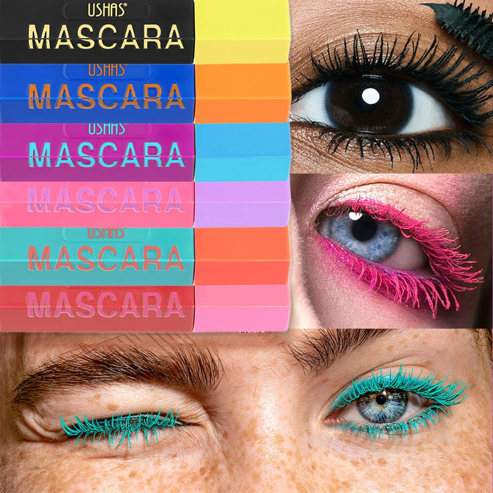 6D Color Mascara for Long Thick Lash Smudge-Proof Non-Clumping Natural & Dramatic Look Water-Resistant Makeup Eyelash Extension Zpaxo