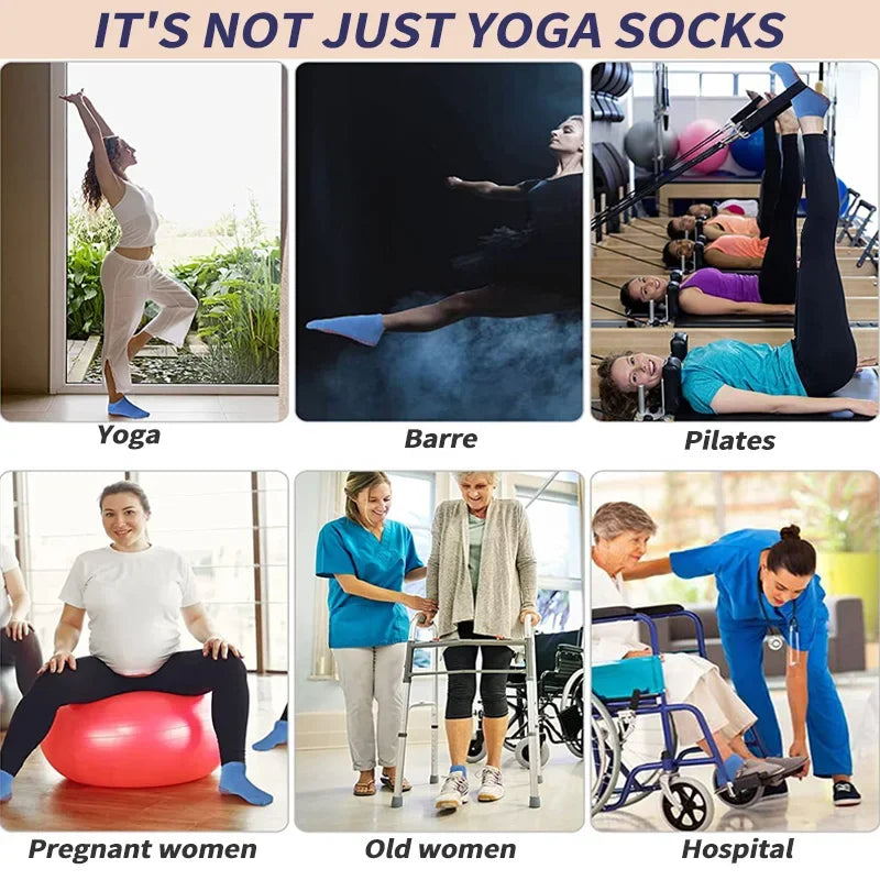 Indoor Yoga Pilates Trampoline Women's Socks Adult/Children Silicone Non Slip Cotton Socks Floor Foot Massage Ankle Socks Zpaxo