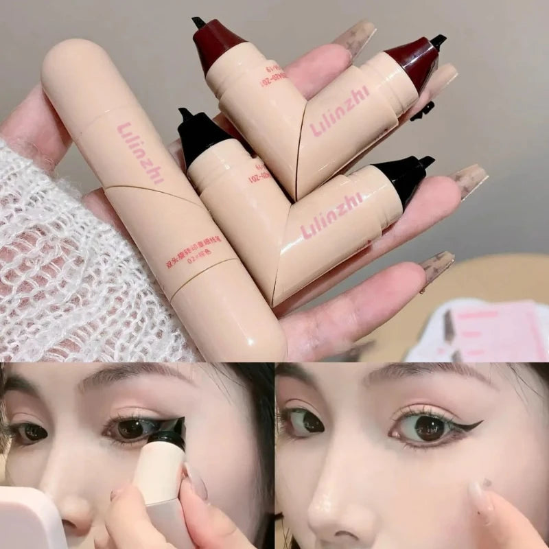 Dual-head Rotatable Eyeliner Stamp Integrated Waterproof Long Wear Zpaxo