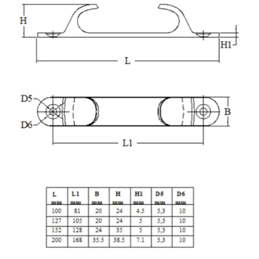 316 Stainless Steel Boat Rope Guide Line Cleat 4/5/6/8 Inch Straight Fairlead Bow Chock Yacht Accessories Zpaxo