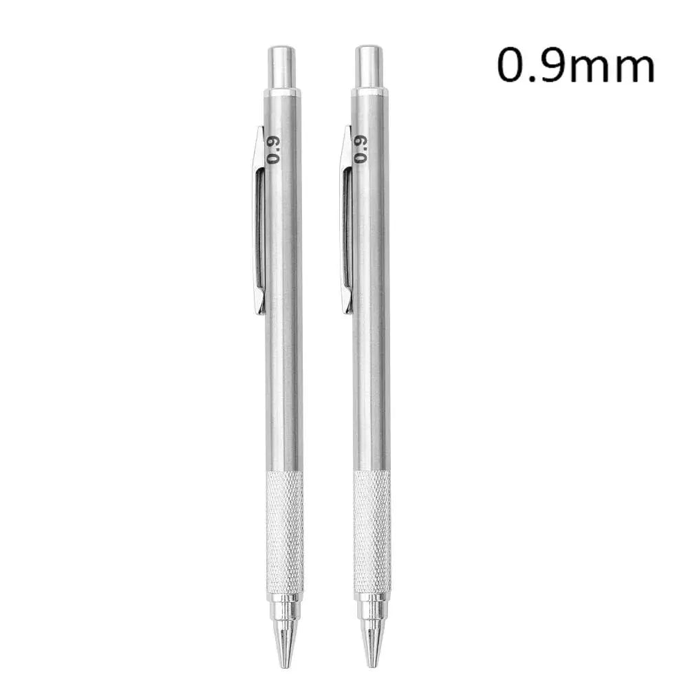 0 3 5 7 9 1 Metal Mechanical Pencil 2B HB Lead Art Sketch Drawing Zpaxo 2Pc Pencil 0.9mm
