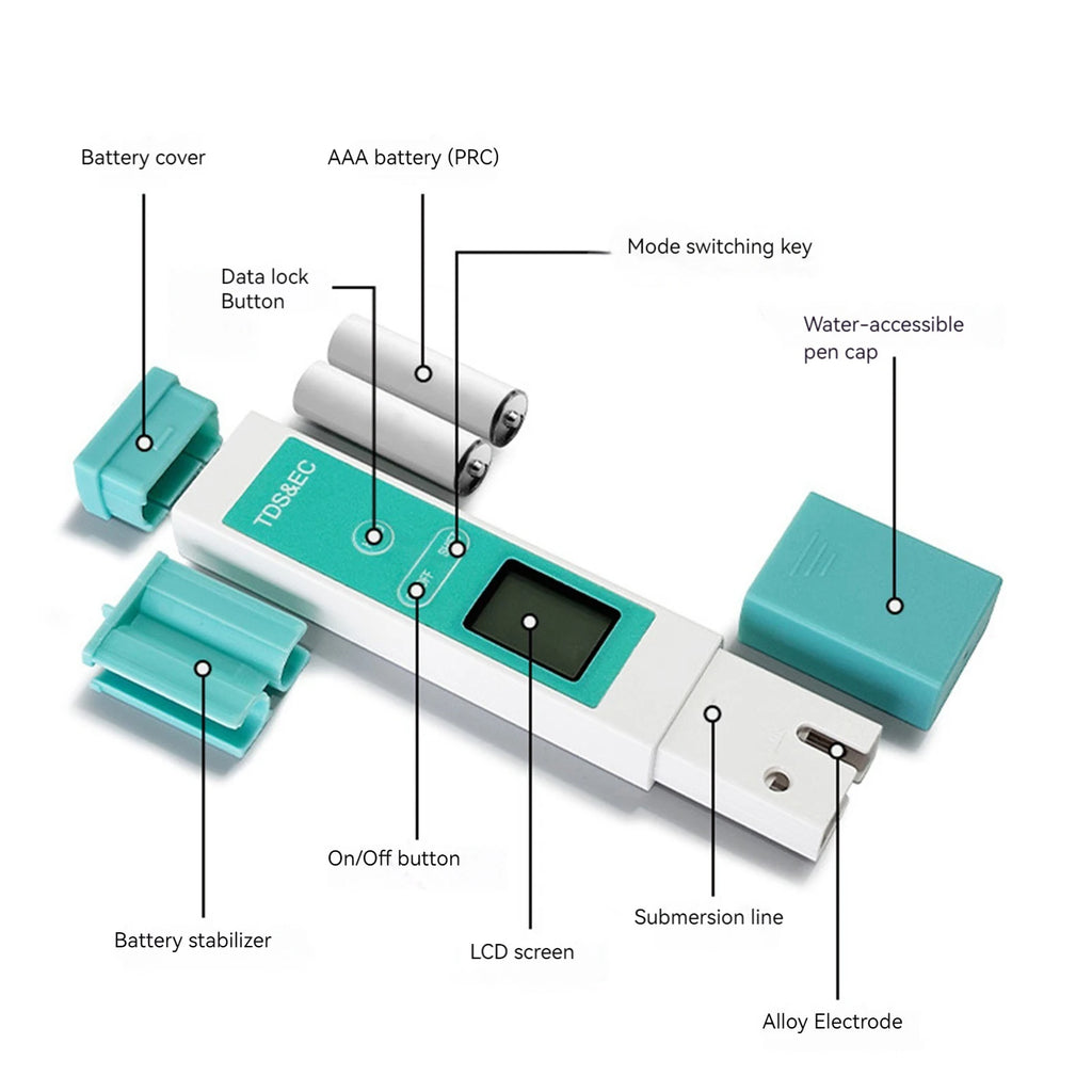 Smart Backlight Water Tester LCD Digital TDS Testing Pen Temperature