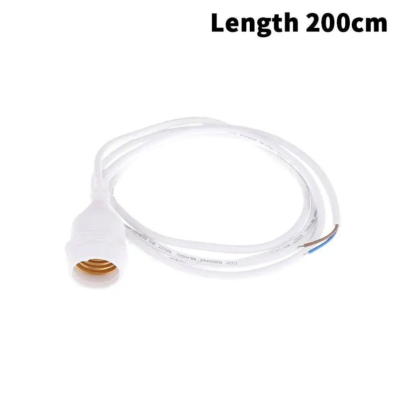 Waterproof E27 Lamp Holder Power Cord Socket 20 30 50 100 Outdoor Zpaxo White 2M