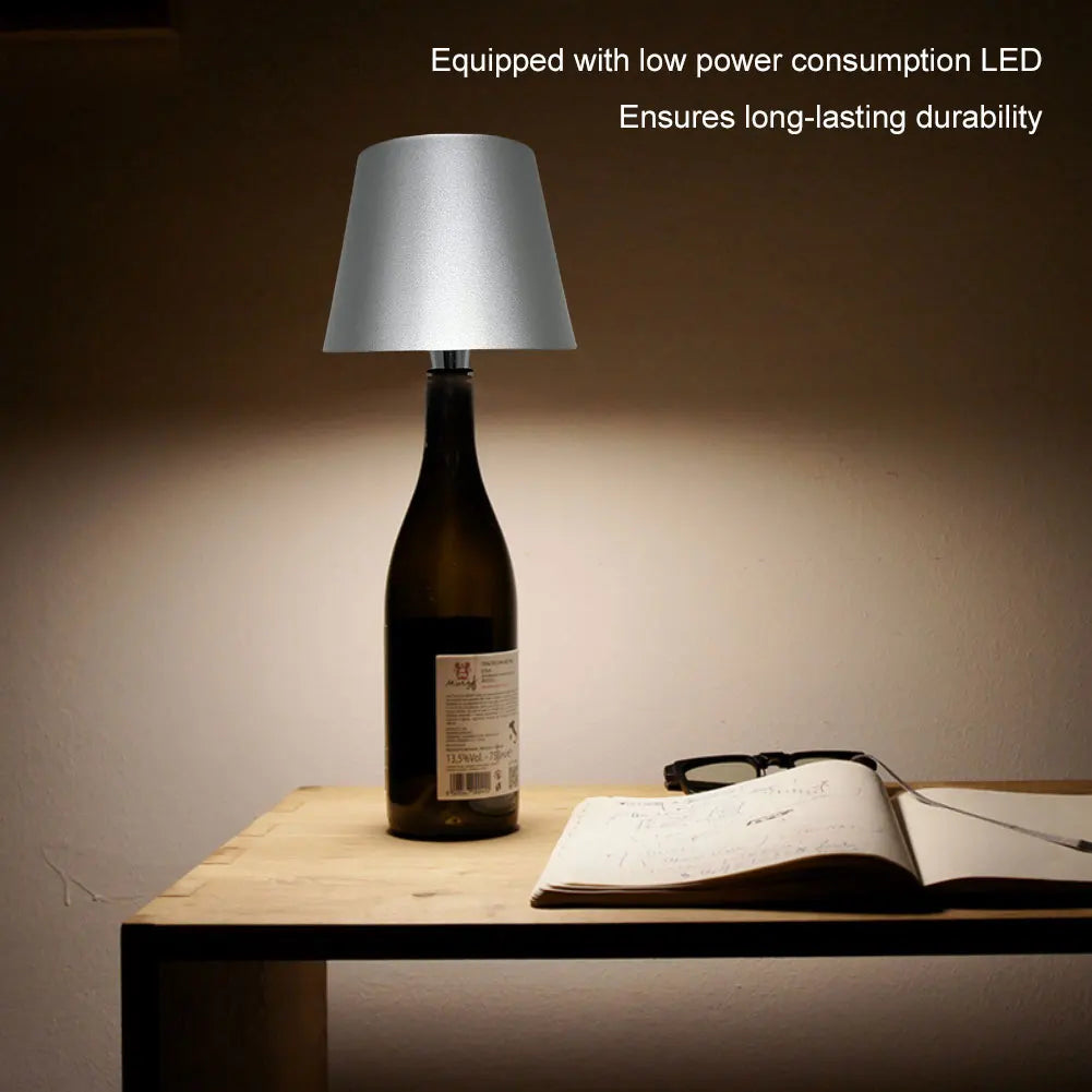 Wireless Bottle Lamp Stepless Dimming Rechargeable Touch Wine Light