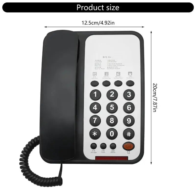 652F Corded Landline Telephone Desktop Phone Noise Reduction Zpaxo