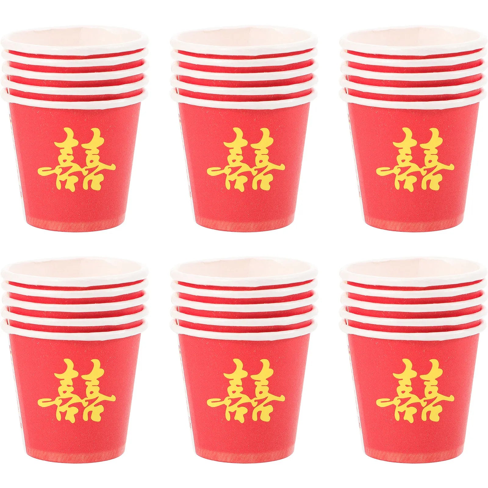 Wedding Paper Cups Red Xi Theme Small Disposable Tea Party Chinese