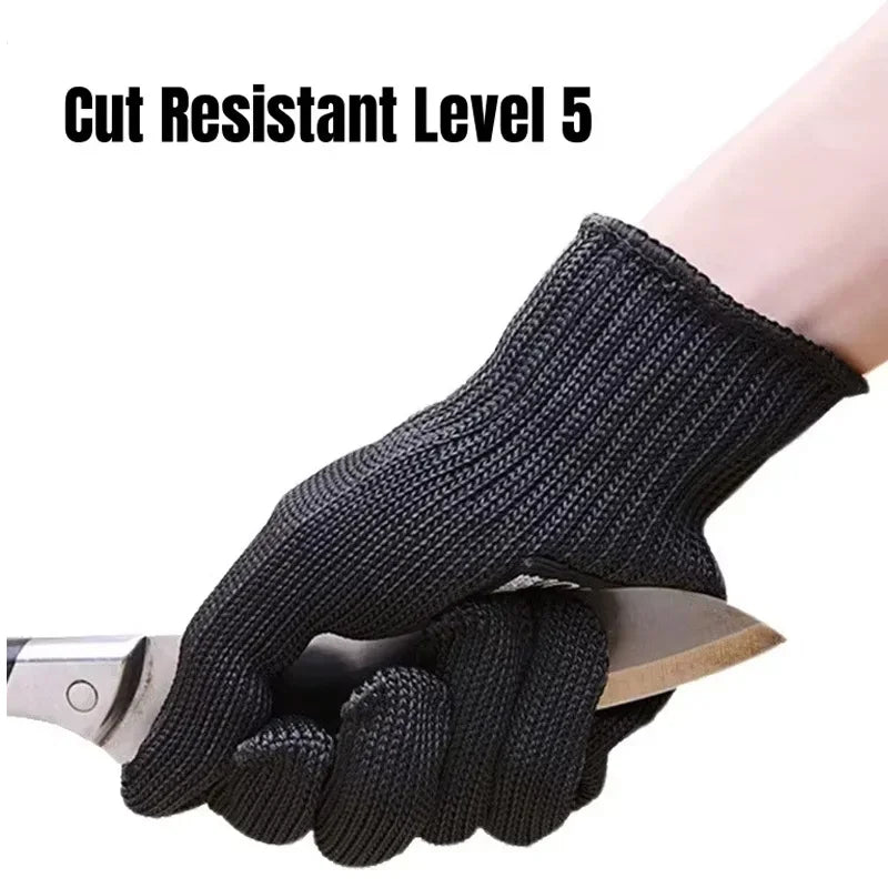 1 Pair Stainless Steel Wire Cut Resistant Anti-Cutting Safety Protective Work Gloves Level 5 Stainless Steel Wire Repair Gloves Zpaxo