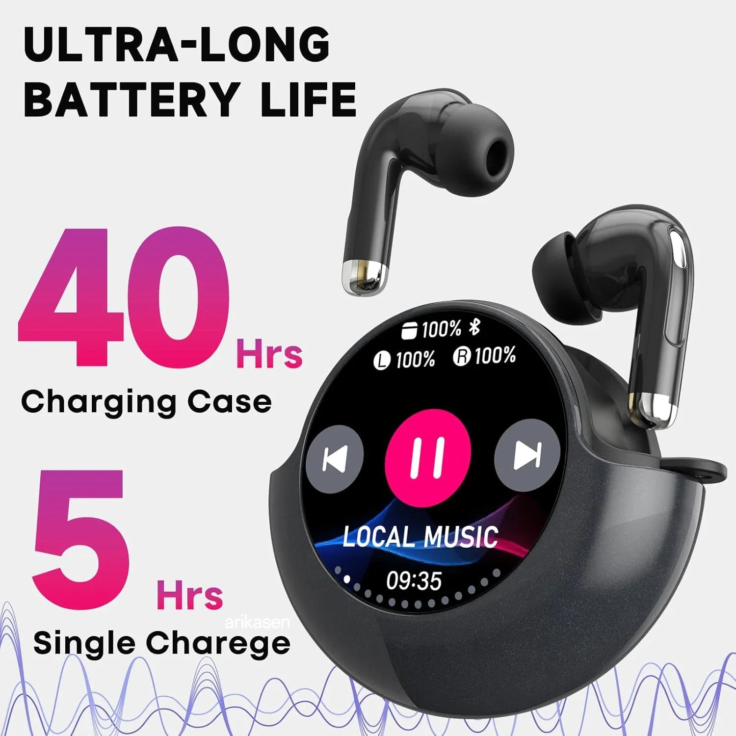 Wireless Earbuds ENC Noise Cancelling Ear Buds Smart Touchscreen Case