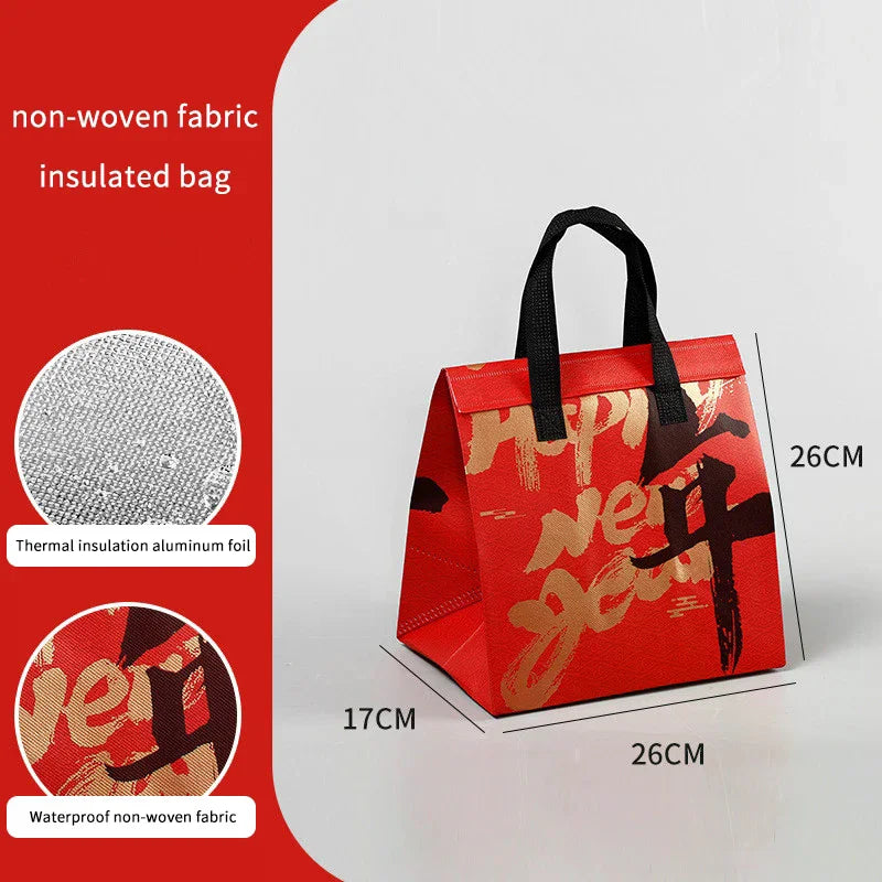 Chinese Year Non-woven Aluminum Foil Thermal Bag Handheld Zpaxo