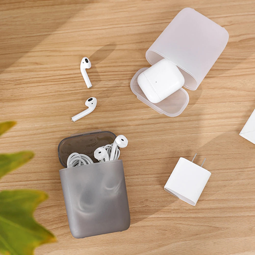 1pcs Mobile Data Cable Storage Box Headphone Charger Transparent Storage Box With Lid, Drawer Jewelry Organizer Box Organizer Zpaxo