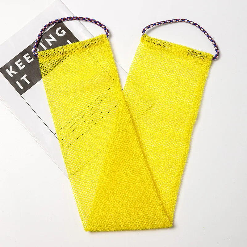 African Exfoliating Bath Net 2 Extra Long Back Scrubber Deep Zpaxo yellow-1pc