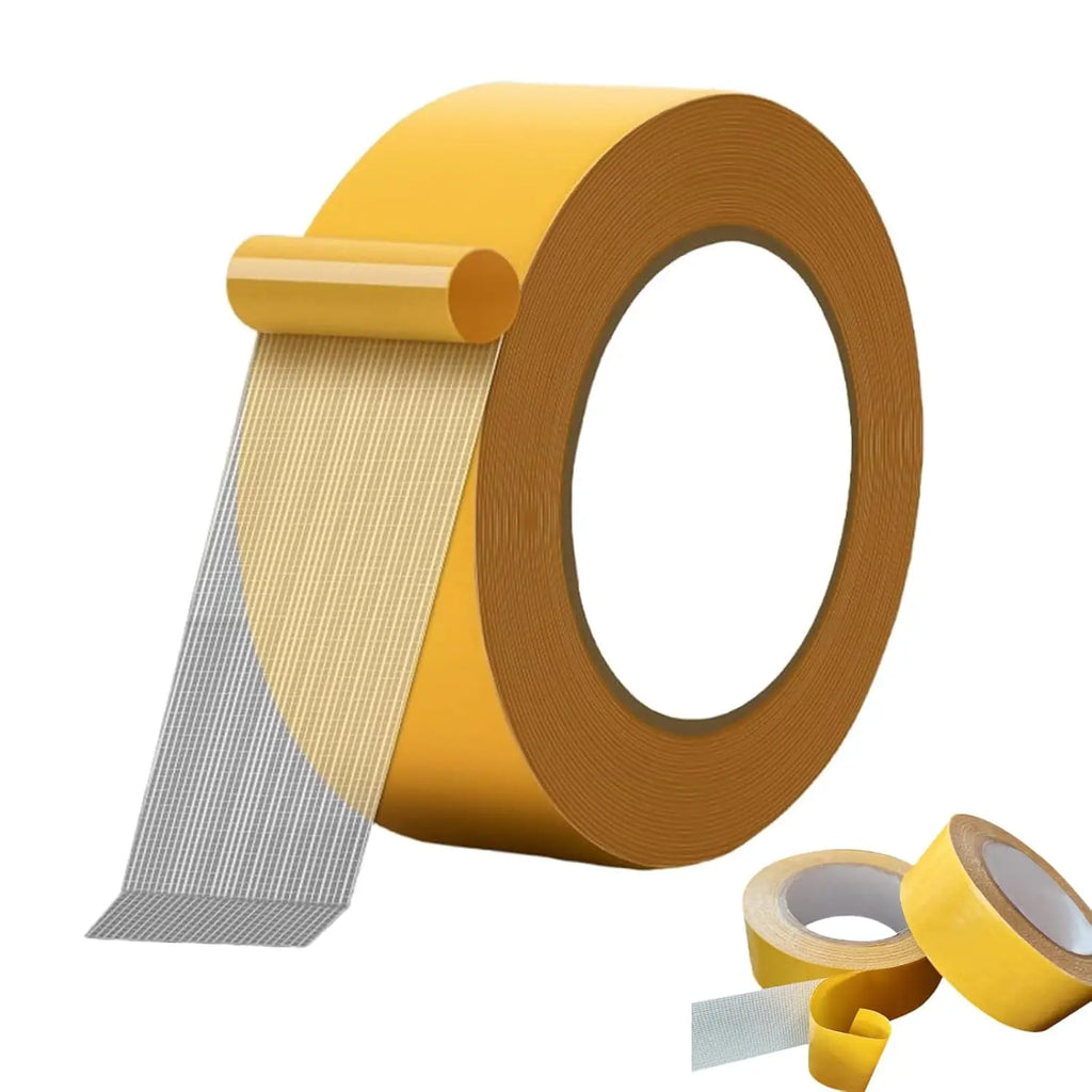 Yellow Double-Sided Mesh Tape 3cm x 10m – Waterproof Carpet Tape