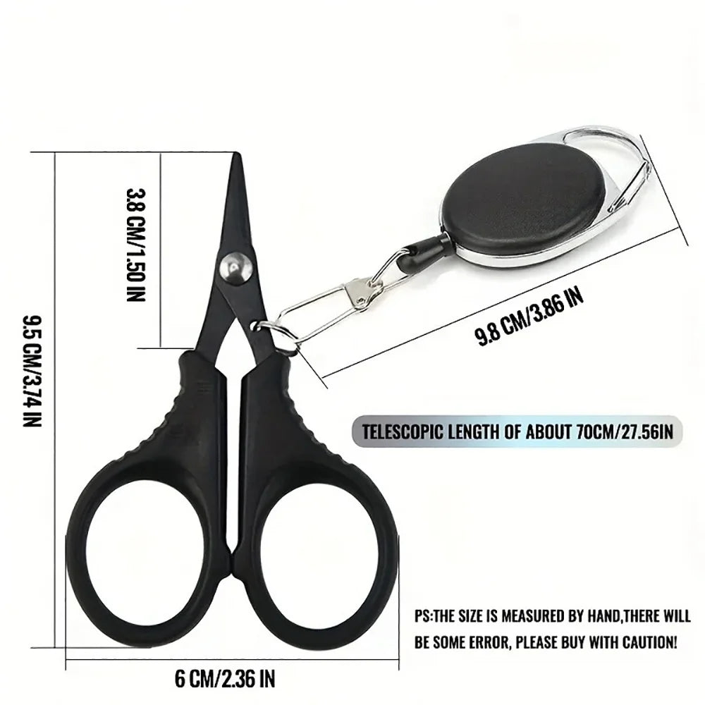 Stainless Steel Braided Fishing Line Scissors & Retractable Lanyard Fishing Line Scissors Zpaxo