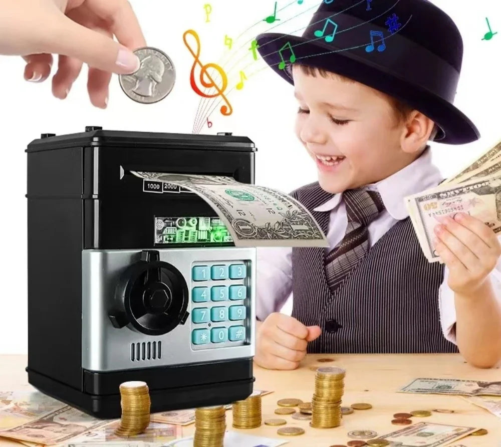Electronic Piggy Bank ATM Password Money Box Cash Coins Saving Zpaxo