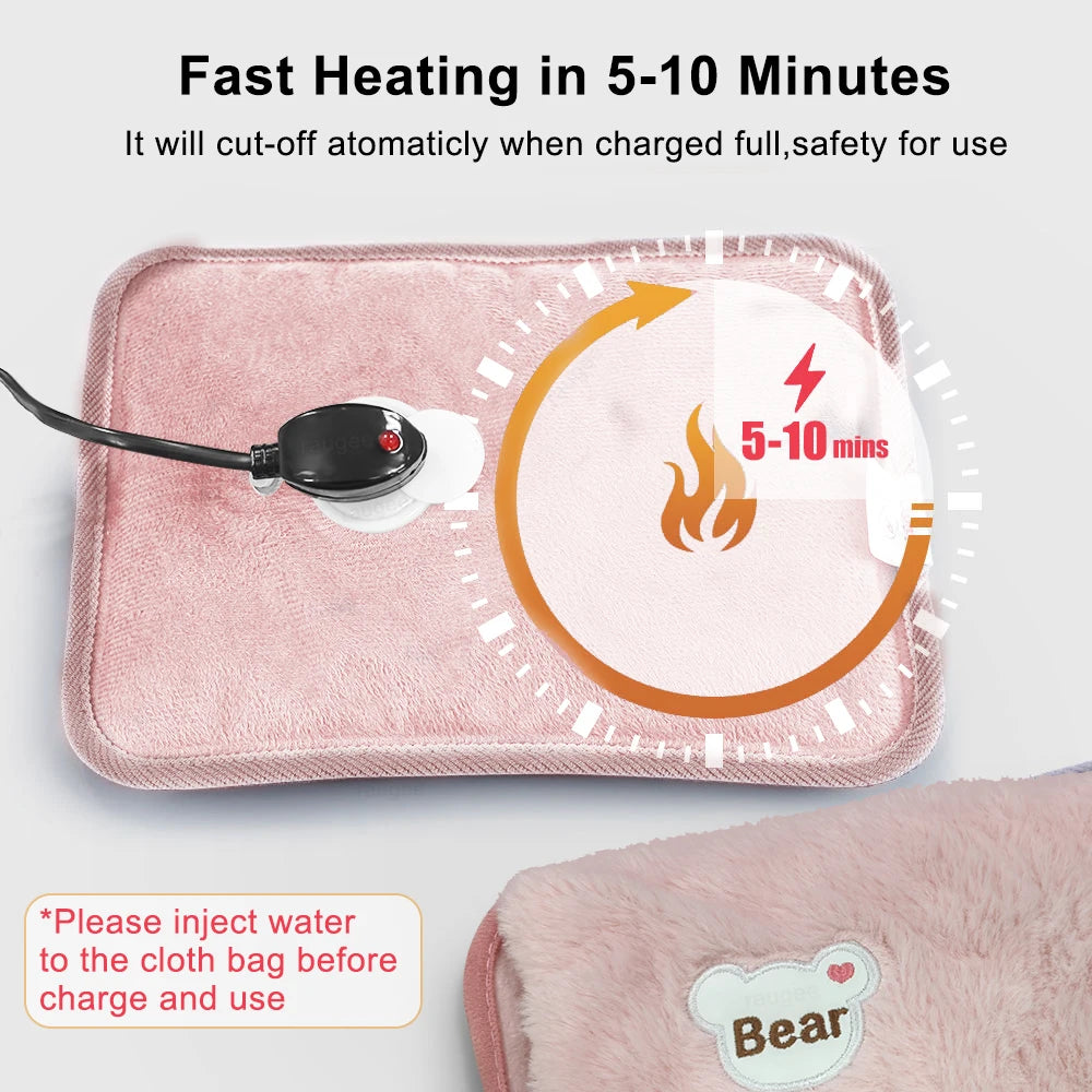 Electric Hand Warmer Portable Heated Gloves USB Warming Plush Water