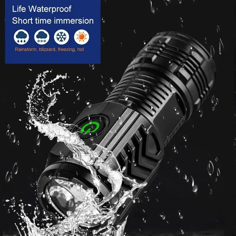 3-LED Mini Tactical Flashlight – Rechargeable 350+ Lumen Torch Tactical Flashlight Zpaxo