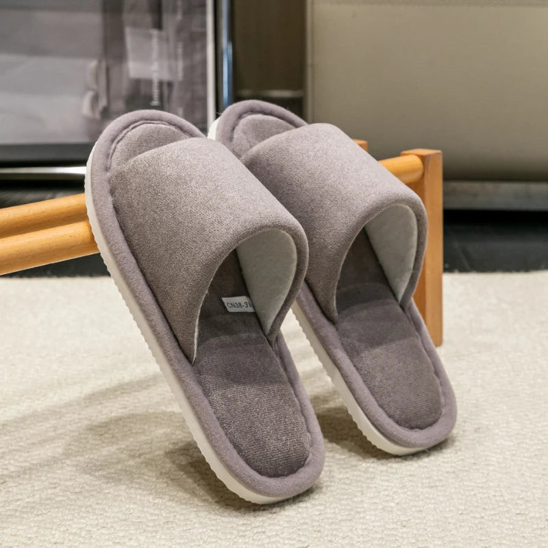 Men's Indoor Open Toe Slippers Soft Comfortable Home Shoes Anti-skid