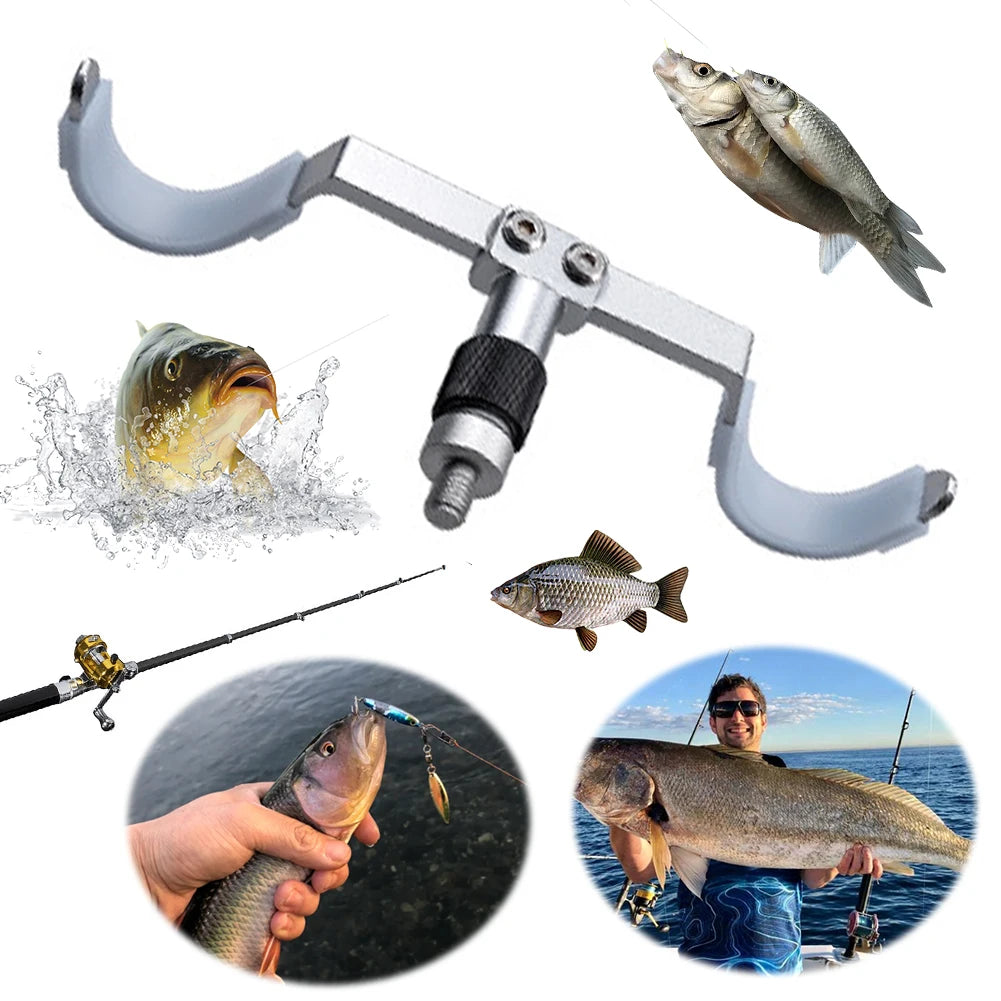 Portable Fishing Rod Holder Hold 2 Rods Adjustable Pole Holders