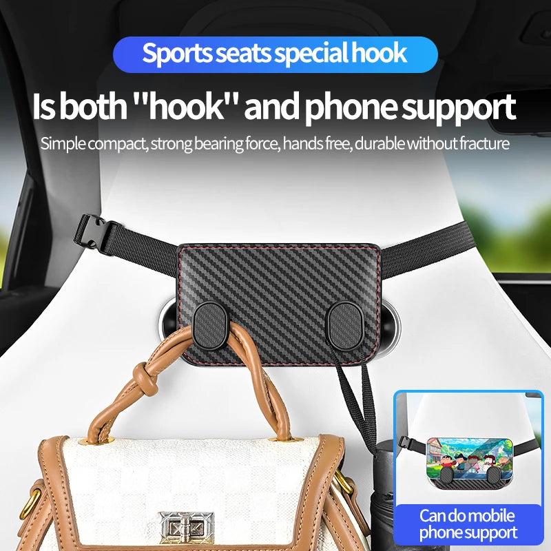 2-in-1 Car Headrest Hook & Phone Holder | Backseat Organizer Car Seat Organizer Hook Zpaxo