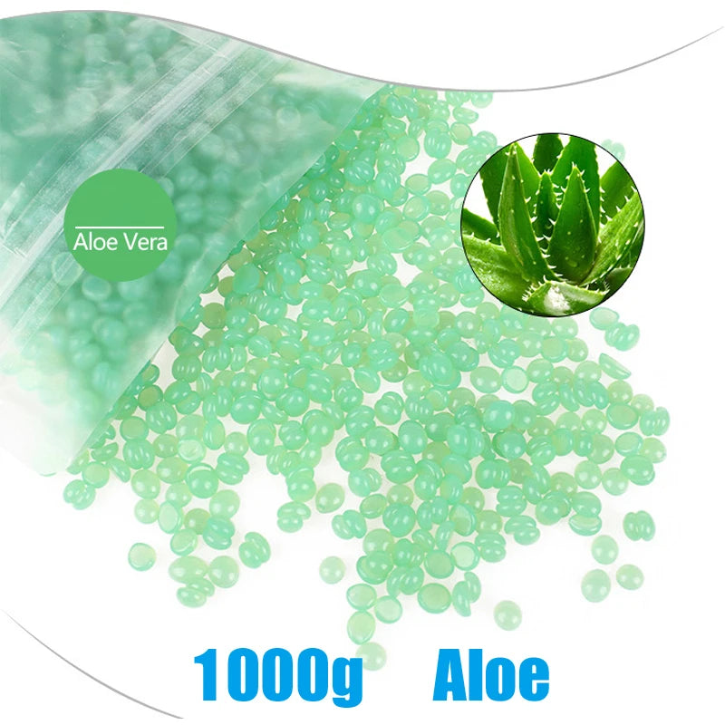 2026 1000g/500g/50g Wax Beans for Hair Removal Fast Painless Body Bikini Wax for Heater Machine Use in Beauty Salons And Home Zpaxo 1000g-Aloe