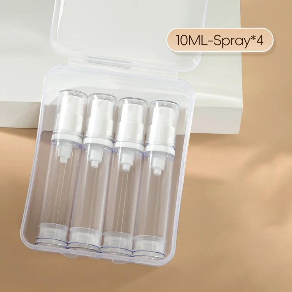 3 5- Travel Refillable Bottle Clear Empty Lotion Sprayer Storage Box Zpaxo 10ml 4xSprayer