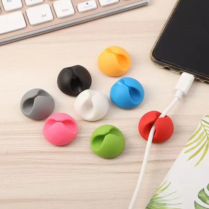 Silicone Cable Organizer Clips – USB Wire Winder Cord Holder Cable Organizer Clips Zpaxo 20pcs-random color