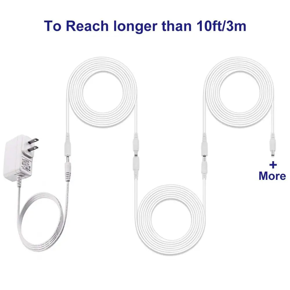 DC 12V Power Adapter Extension Cable 5 5V 3 Male Female Cord Extend Zpaxo