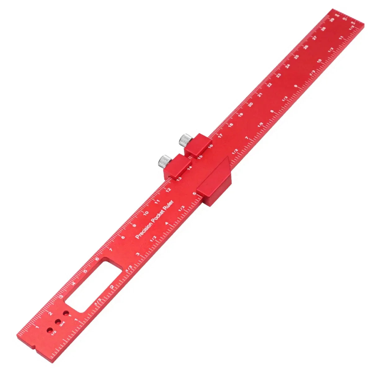 Precision T Type Pocket Ruler Inch Metric Measuring Tool with Slide Stop for Carpentry Marking Zpaxo 300mm
