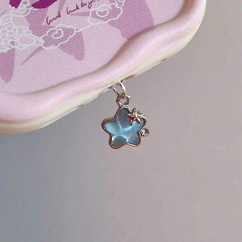 Diamond Star Dust Plug Charm Fashion Ladies Charge Port Plug For iPhone Type C Micro USB Dust Protection Cap Phone Pendant Gift Zpaxo