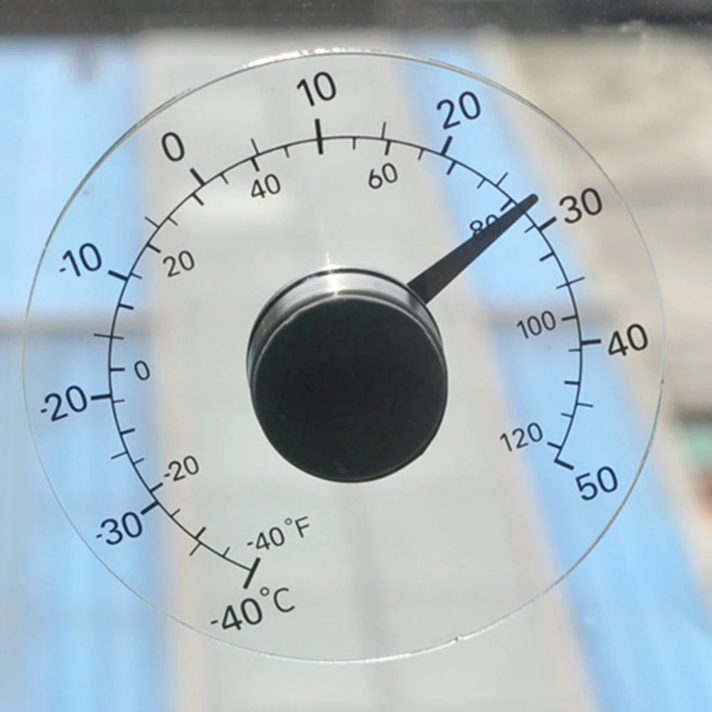 Mini Pointer Temperature Meter Monitor Thermometer Window Wall Indoor