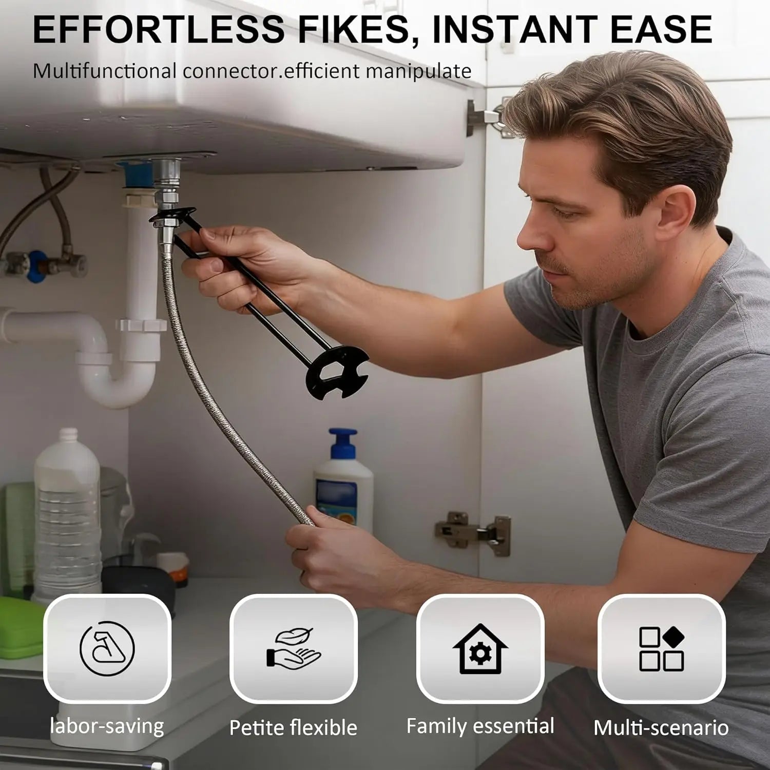 Multifunctional Basin Wrench – Sink Faucet Tool for Tight Spaces