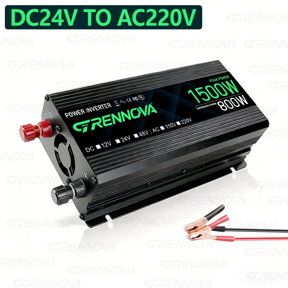 1500W True Rated Power Inverter 12V/24V/48V to 110V/220V AC Converter with USB for RV Camping Off-Grid CE FCC Certified Zpaxo 24V to AC 220V 50HZ