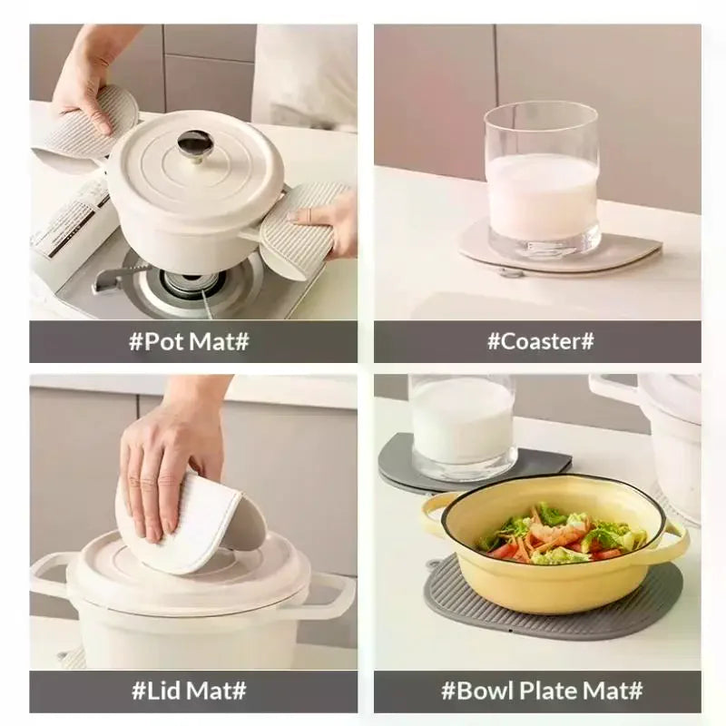 Silicone Trivet Mats Silicone Pot Holders For Hot Pots Pans Heat Resistant Counter Mats For Countertops Spoon Rest Coasters Zpaxo