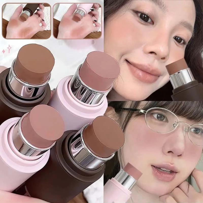 Multi-use Stick Blush Lipstick Contour 3-In-1 Natural Nude Pink Brown