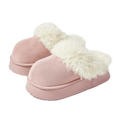 Sole Fluffy Bedroom Slides Winter Fuzzy Shoes Warm Cotton Slipper Women Warm Women House Slippers Indoor Non-slip Thick Shoes Zpaxo Pink 40-41