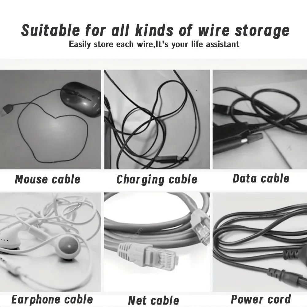 Silicone Harness Wire Strap Black White 4-Hole Elastic Cable Tie