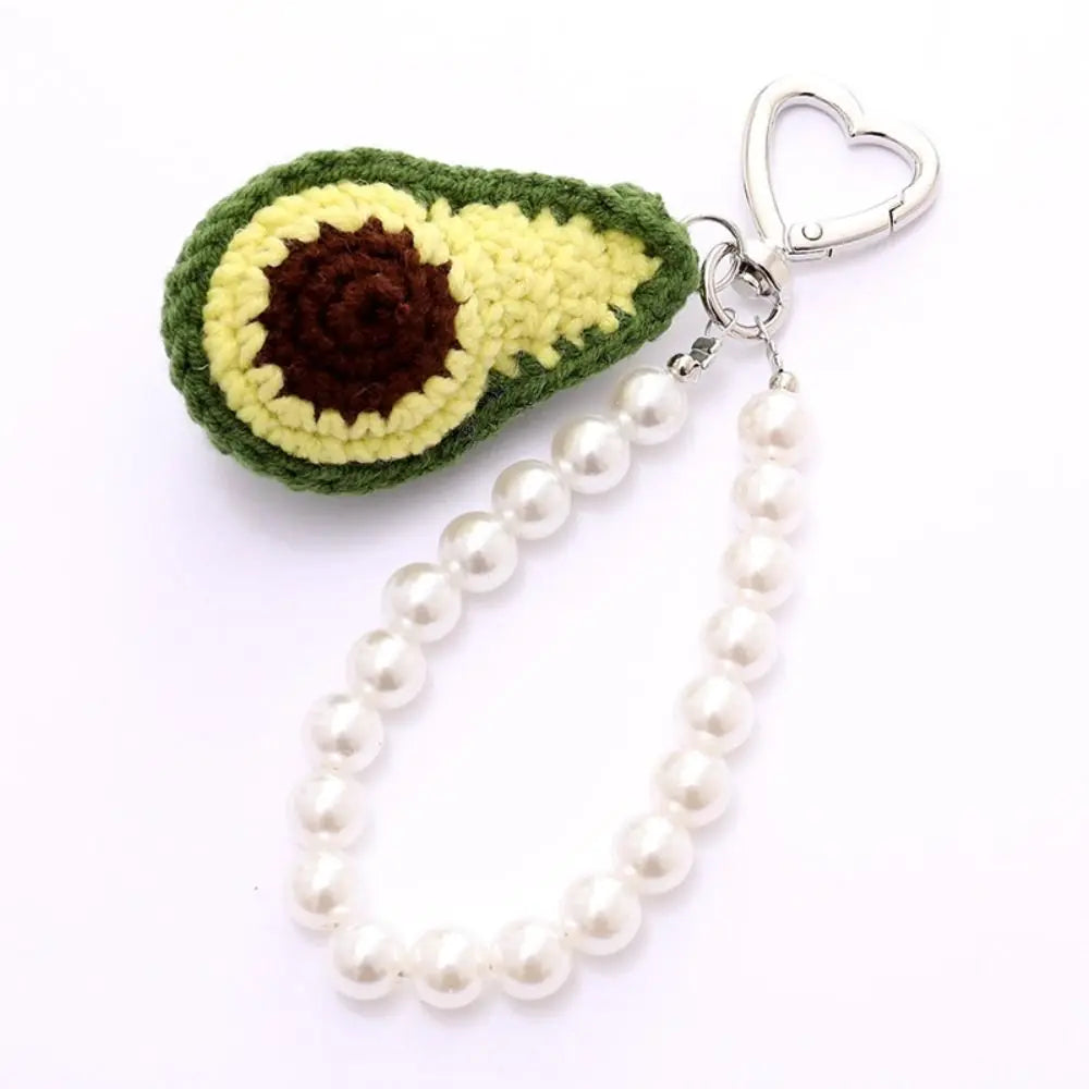 Handmade Knitted Fruit Keychain Fresh Cute Cartoon Crochet Fruit Key Chain Watermelon Kiwifruit Weaved Keyring Zpaxo