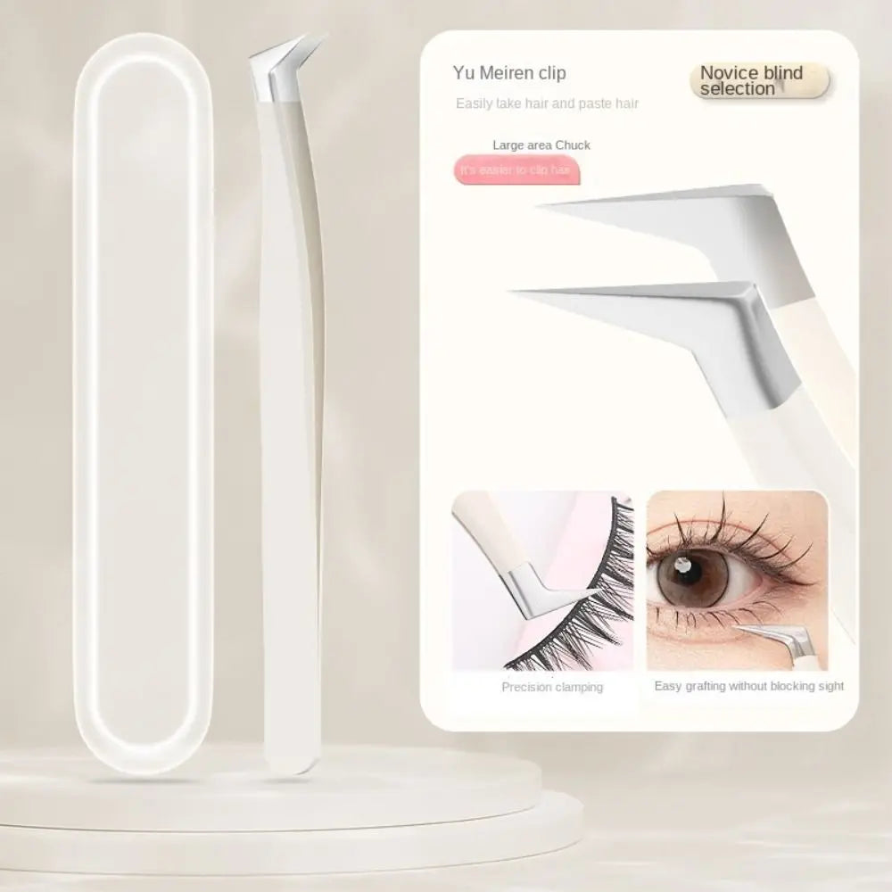 Professional Eyelash Tweezers Stainless Steel Eyebrow Hair Clip Zpaxo -4