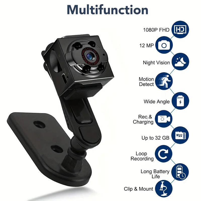 Mini Camera HD 1080p Portable Small Cam Night Vision Motion Detection