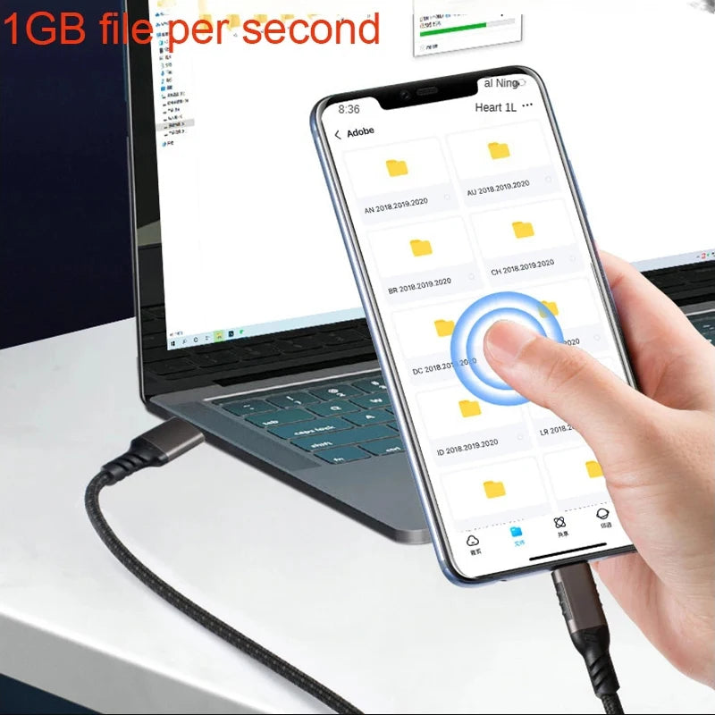 USB-C to USB-A Cable 60W PD 10Gbps Fast Charging & Data Transfer USB-C Charging Cable Zpaxo