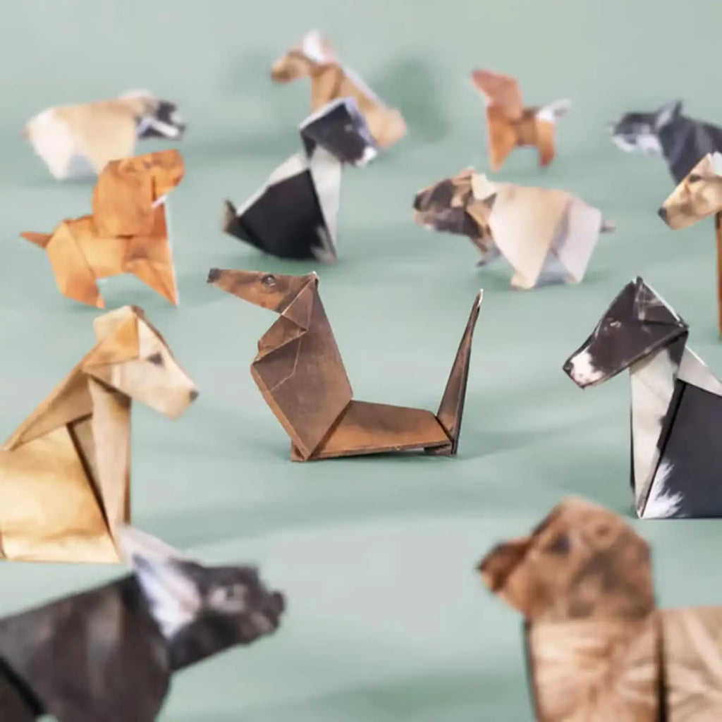 Creative DIY Paper Cats 50 Sheets DIY Origami Paper Handmade DIY Paper Cat Dog Dinosaur Fun Art Craft Folding Animal Folding Set Zpaxo