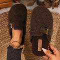 Women Slippers Trend Closed-Toe Couple Style Shoes Women Autumn Winter Home Plush-Lined Slides Women Thick-Soled Clogs Slippers Zpaxo Brown 37