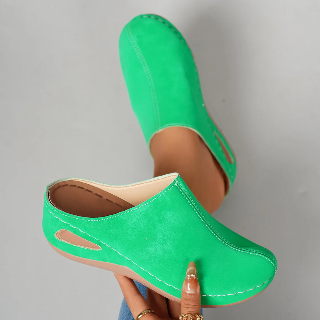 Women Mules Slippers 2025 New Designer Shoes Women Casual Platform Sandals Comfortable Slip on Fashion Slippers Slides Women Zpaxo green 39